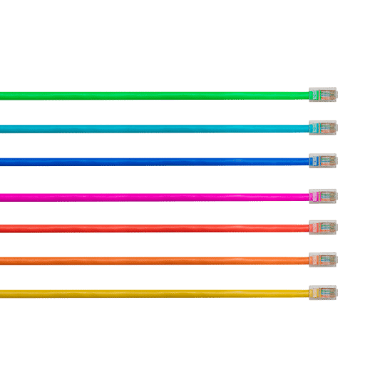 Arrangement of Isolated Cat5 Cables to Illustrate Internet Connections