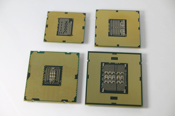 Intel Xeon CPU processor for server close up