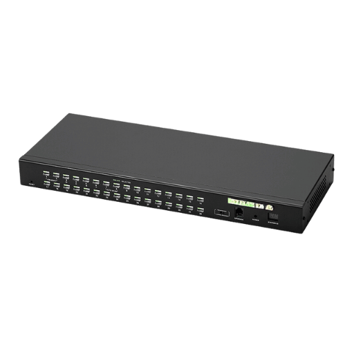 How do I set up and configure a 32-port network switch?