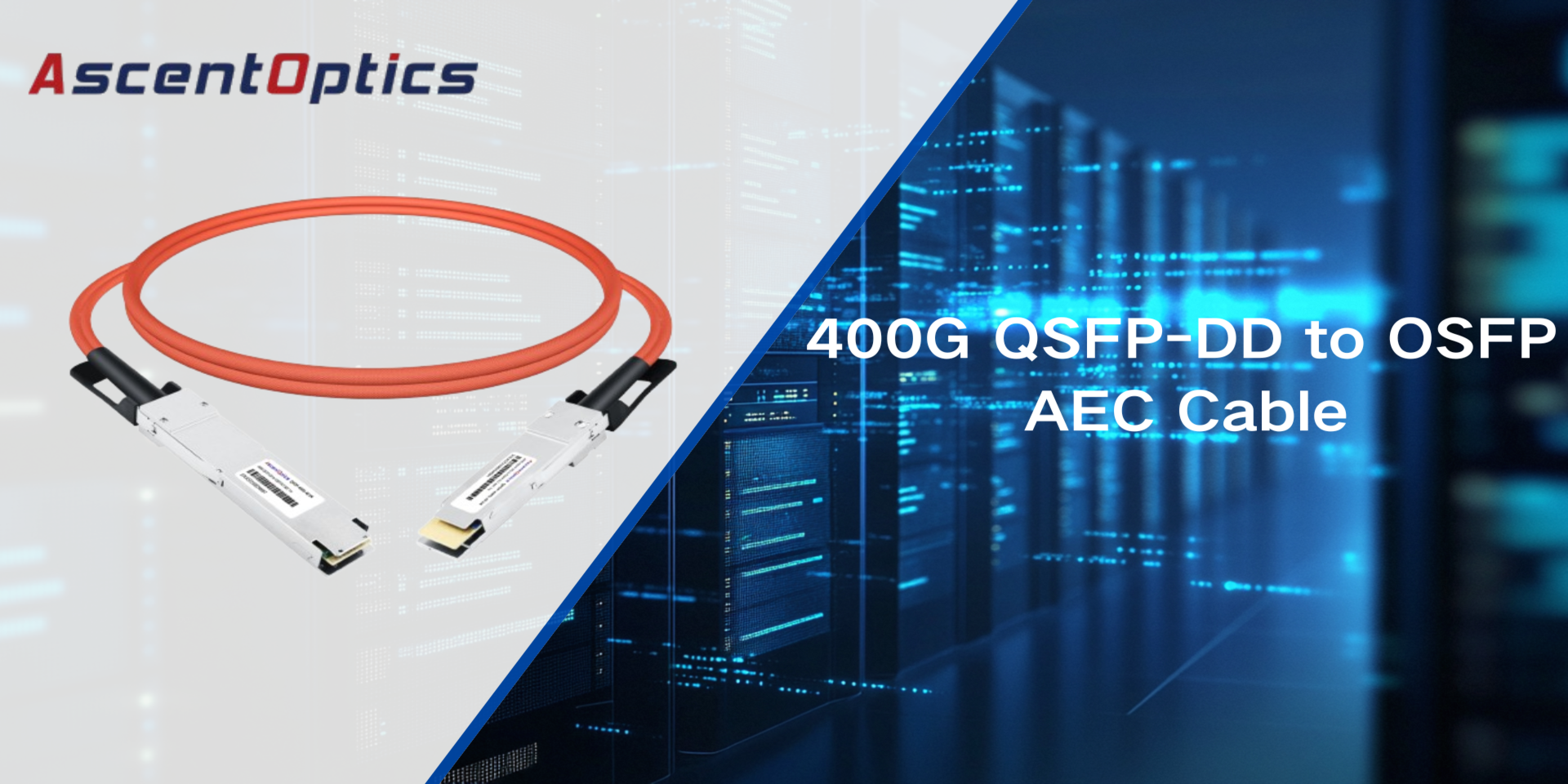 400G QSFP-DD to OSFP Flat Top AEC Cable