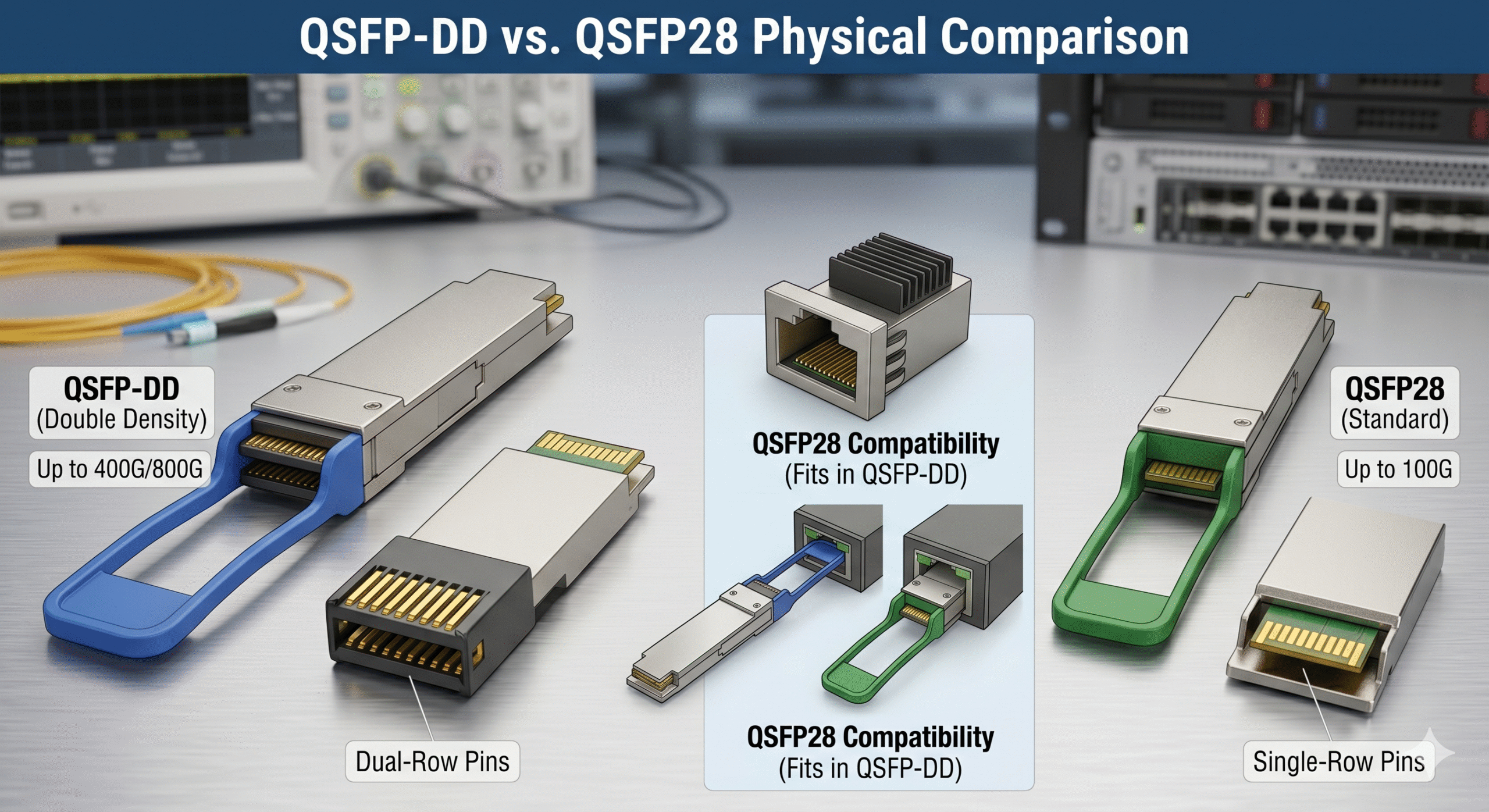 QSFP-DD vs QSFP28 comparison