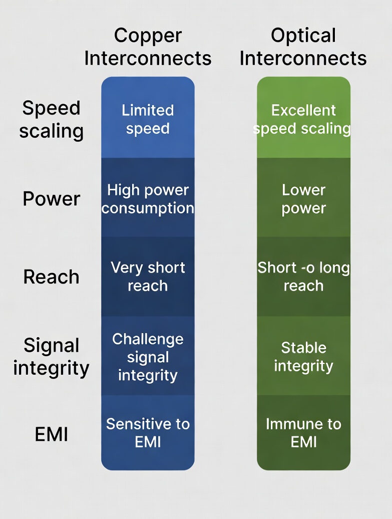 Copper vs Optical Interconnects at High Speeds