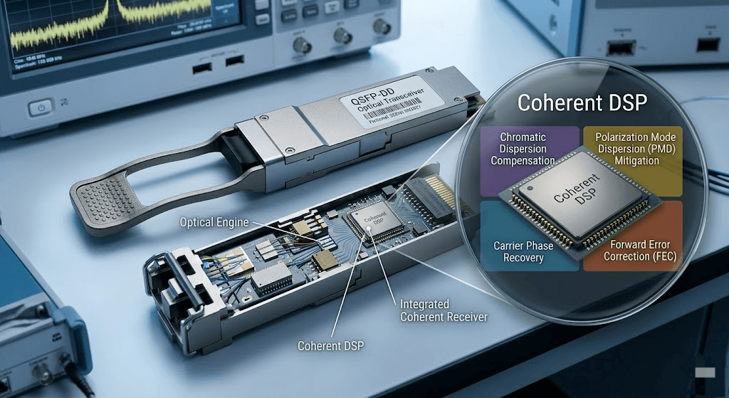 Digital Signal Processor Integration in QSFP-DD