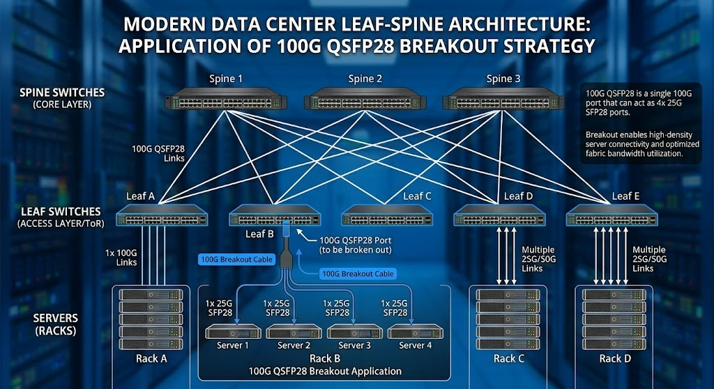 Application of QSFP28 Breakout Cable Strategy