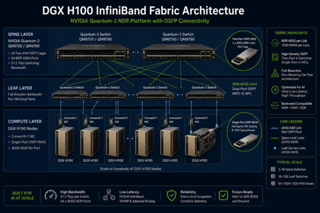 OSFP NVIDIA InfiniBand: ConnectX-7 & Quantum-2 Guide - AscentOptics Blog