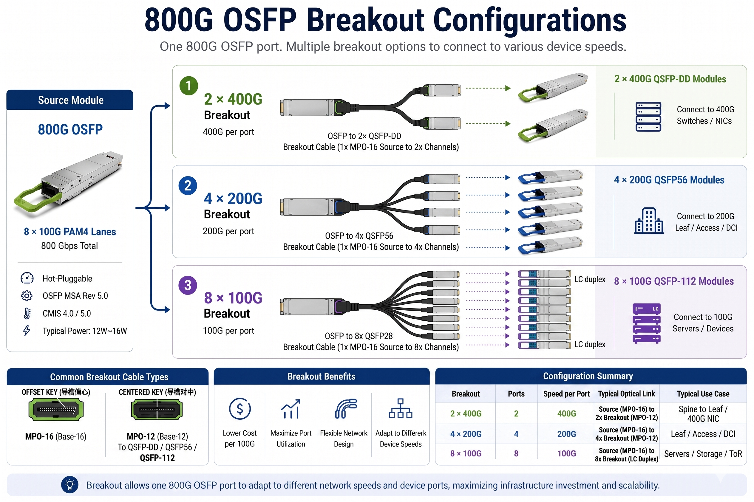 800G OSFP Breakout Configurations