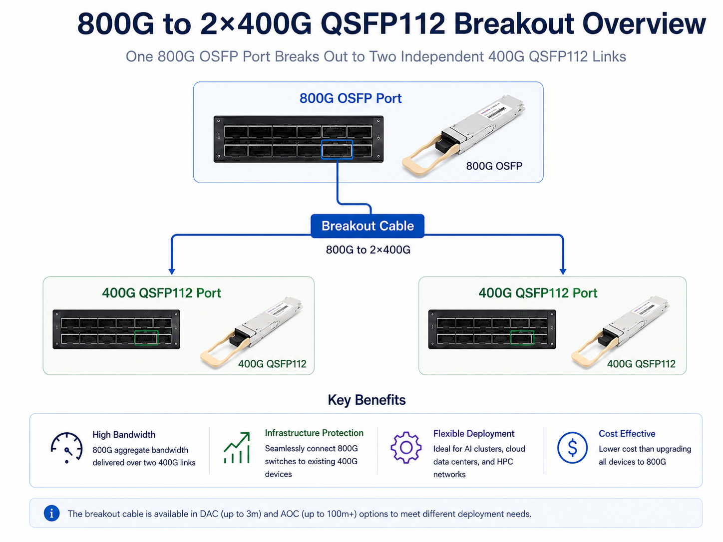 800G OSFP to 2×400G QSFP112 Breakout Architecture
