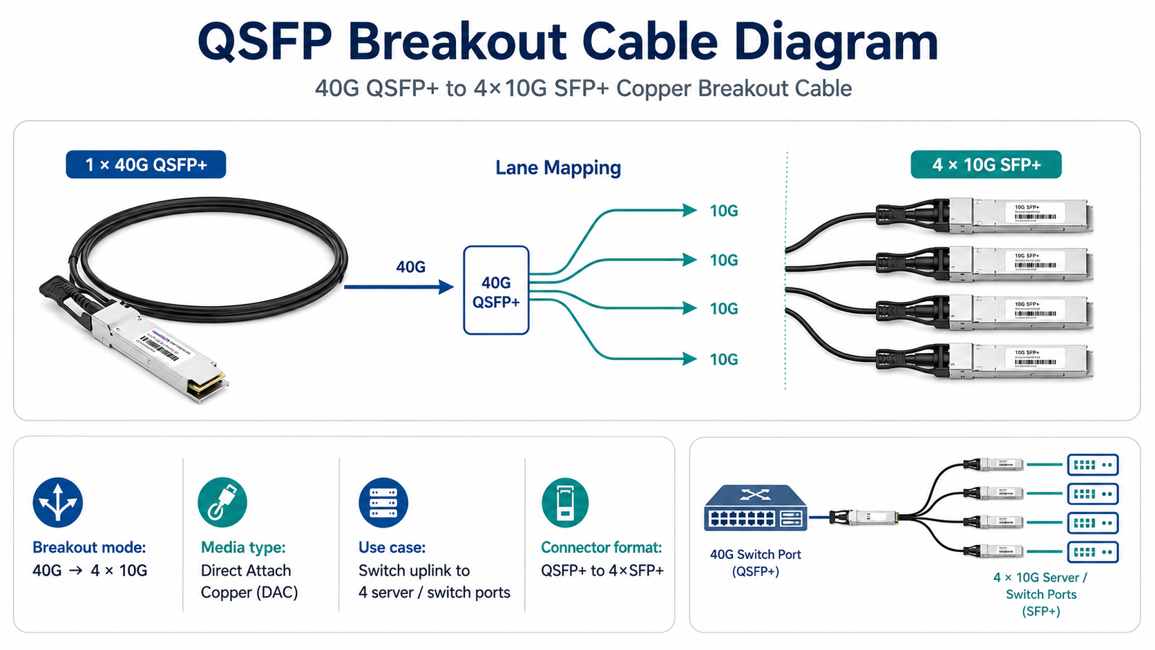 QSFP Breakout Cable Diagram