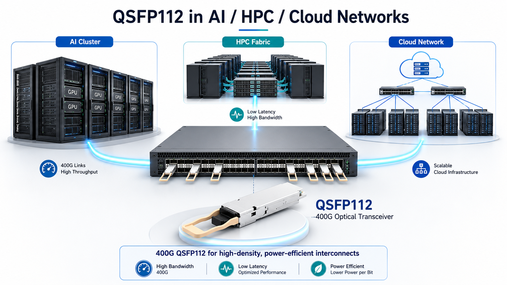 QSFP112 in AI / HPC / Cloud Networks