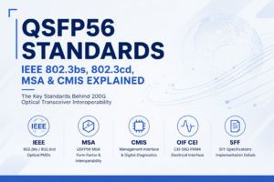 QSFP56 Standards: IEEE 802.3bs, 802.3cd, MSA & CMIS Explained