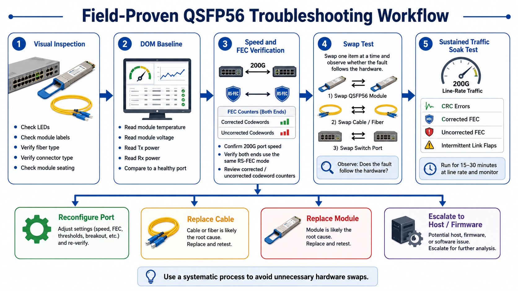 Field-Proven QSFP56 Troubleshooting Workflow