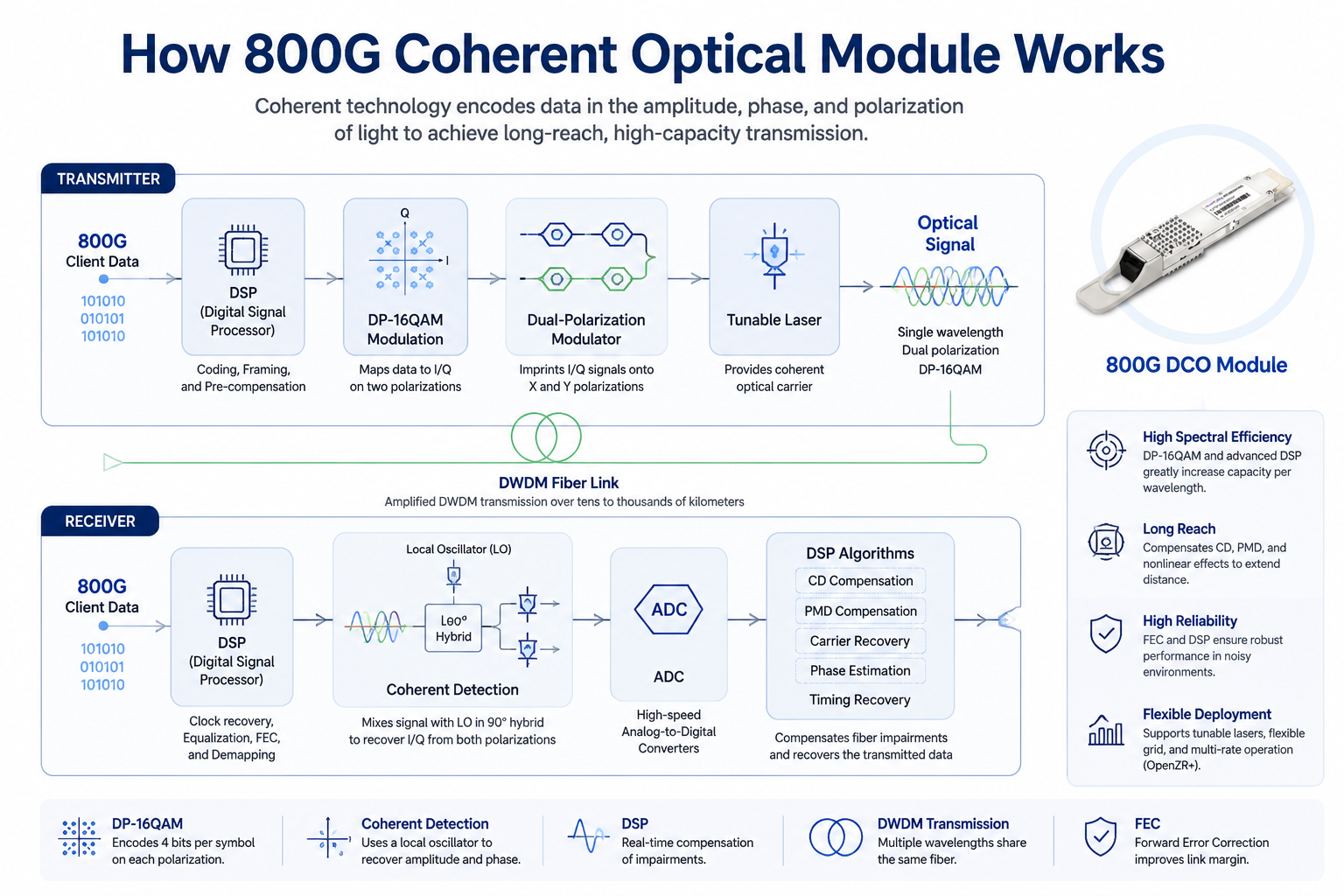 How 800G Coherent Optical Module Works
