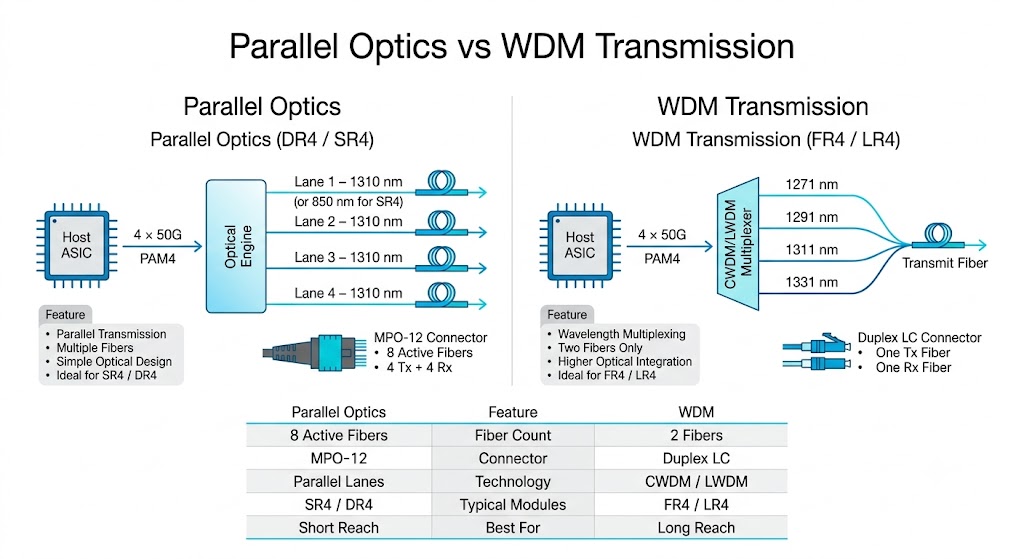 Parallel Optics vs WDM Transmission