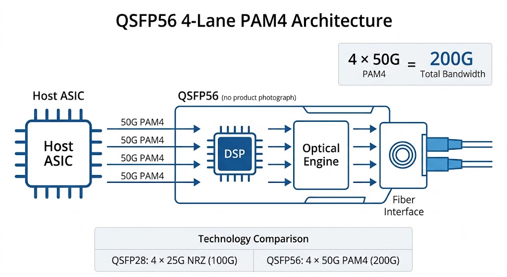 QSFP56 4-Lane PAM4 Architecture