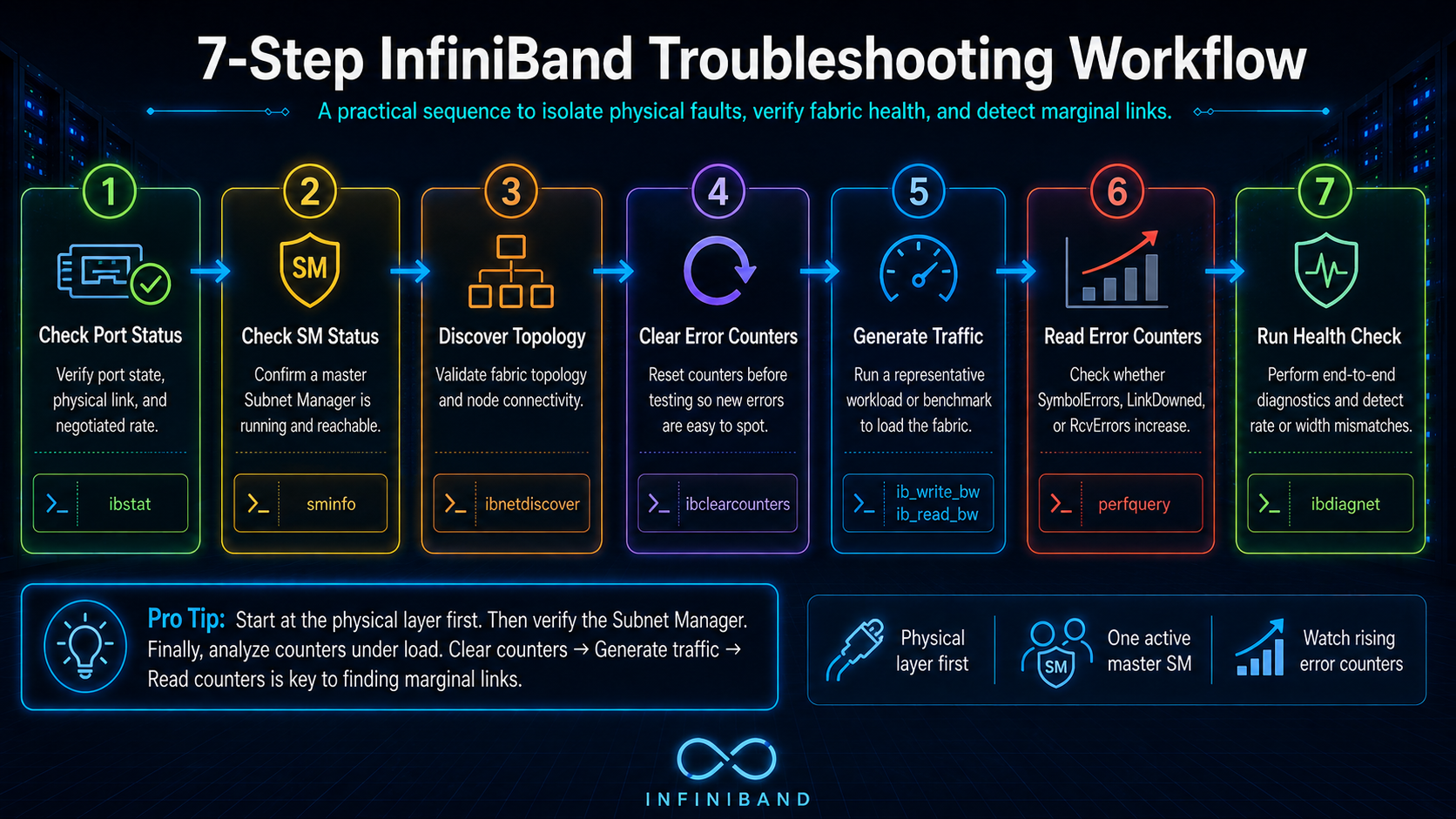 7-Step InfiniBand Troubleshooting Workflow