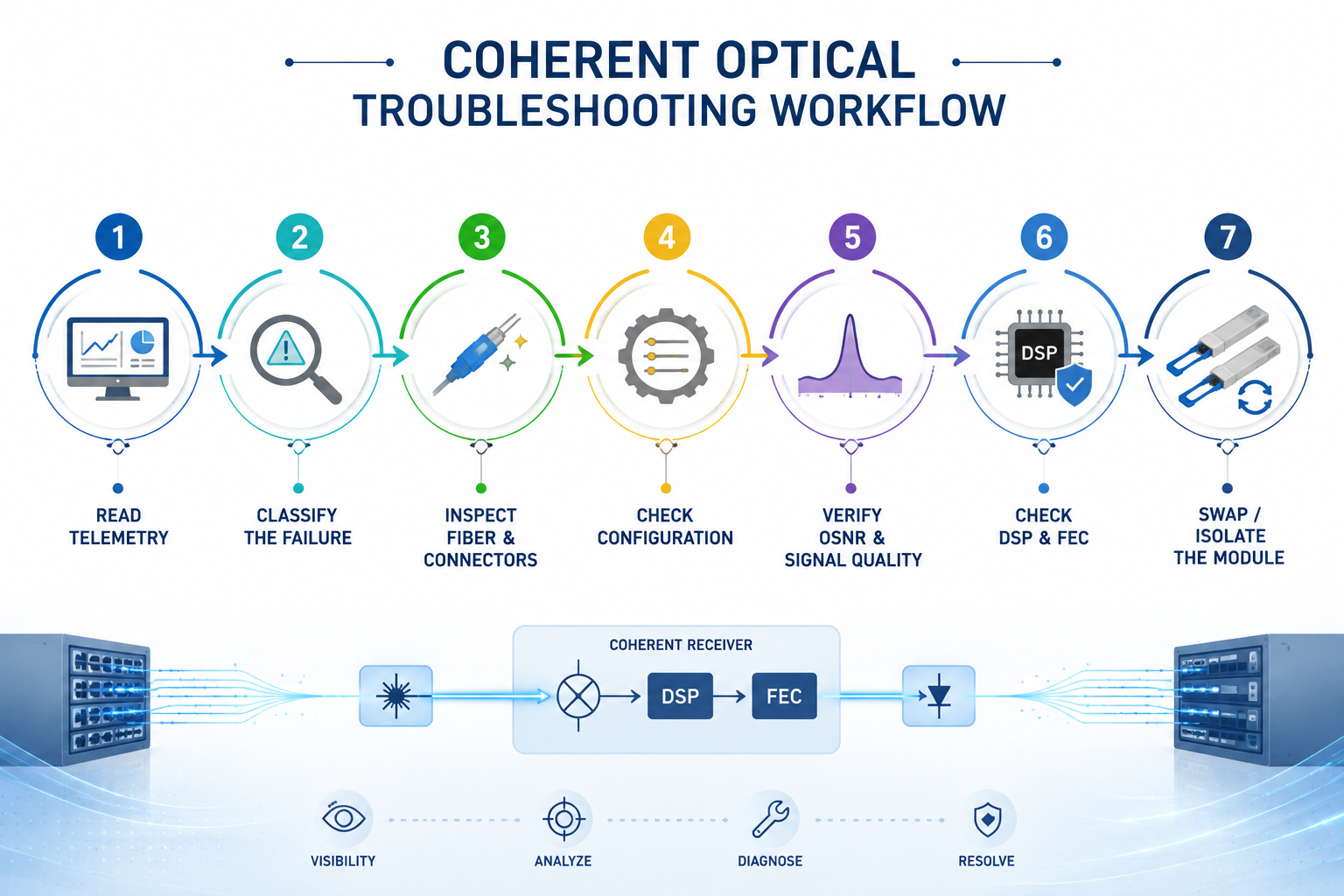 Coherent Optical Module Troubleshooting Workflow
