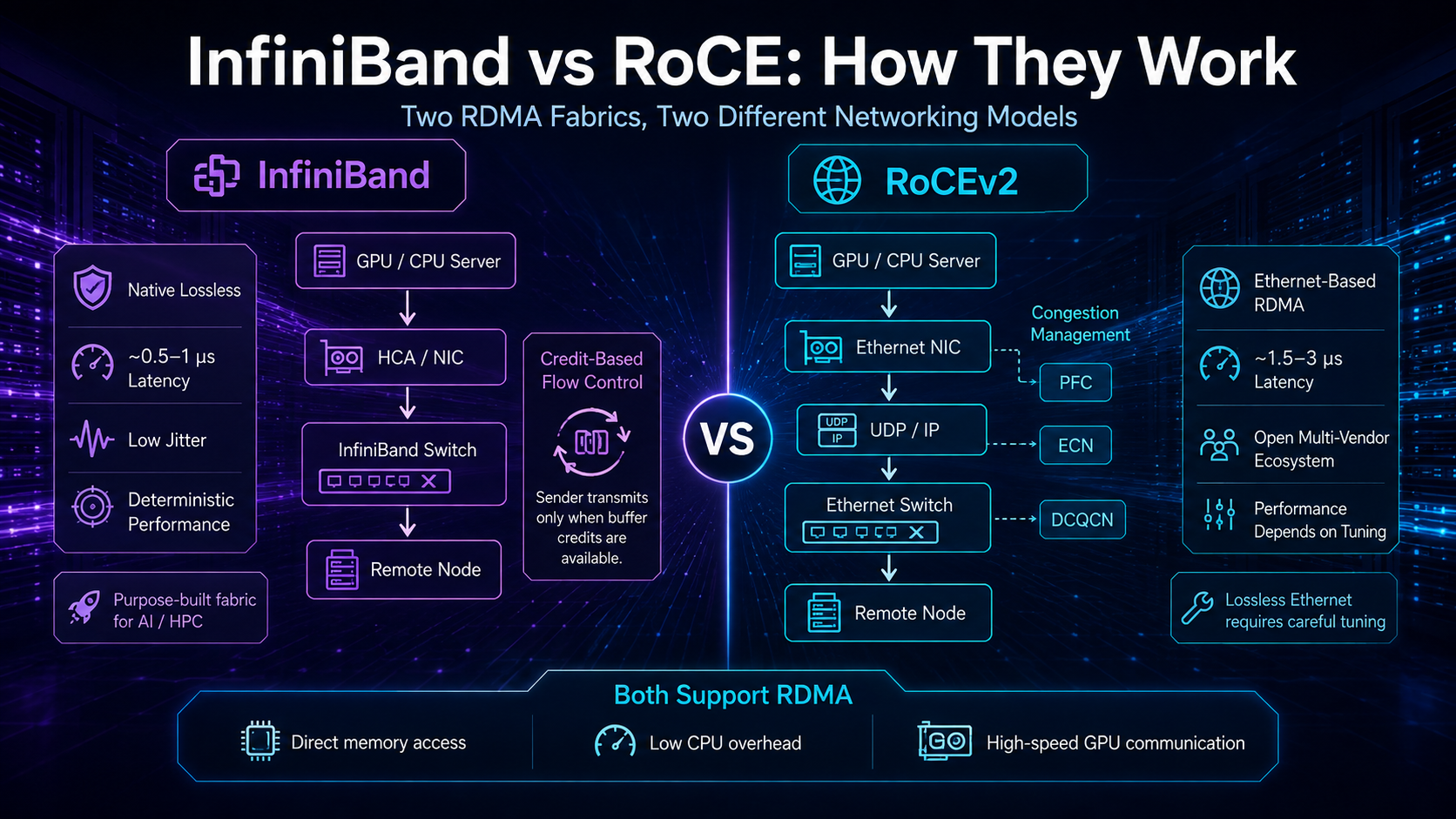 InfiniBand vs RoCE：How They Work