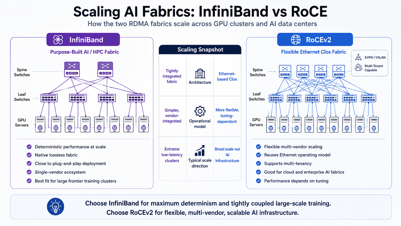 Scaling AI Fabrics: InfiniBand vs RoCE