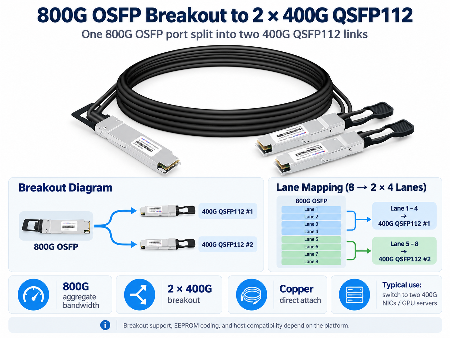 800G OSFP Breakout to QSFP112