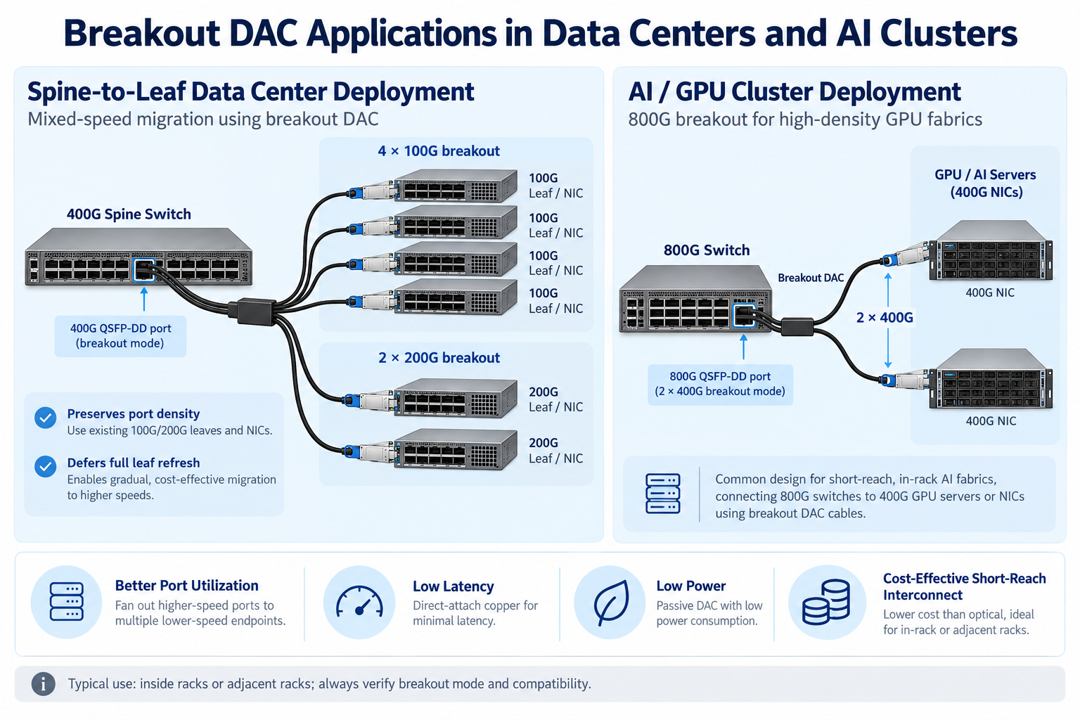 Breakout DAC Applications in Data Centers and AI Clusters