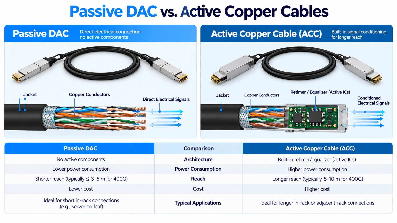 Passive DAC vs. Active Copper Cables