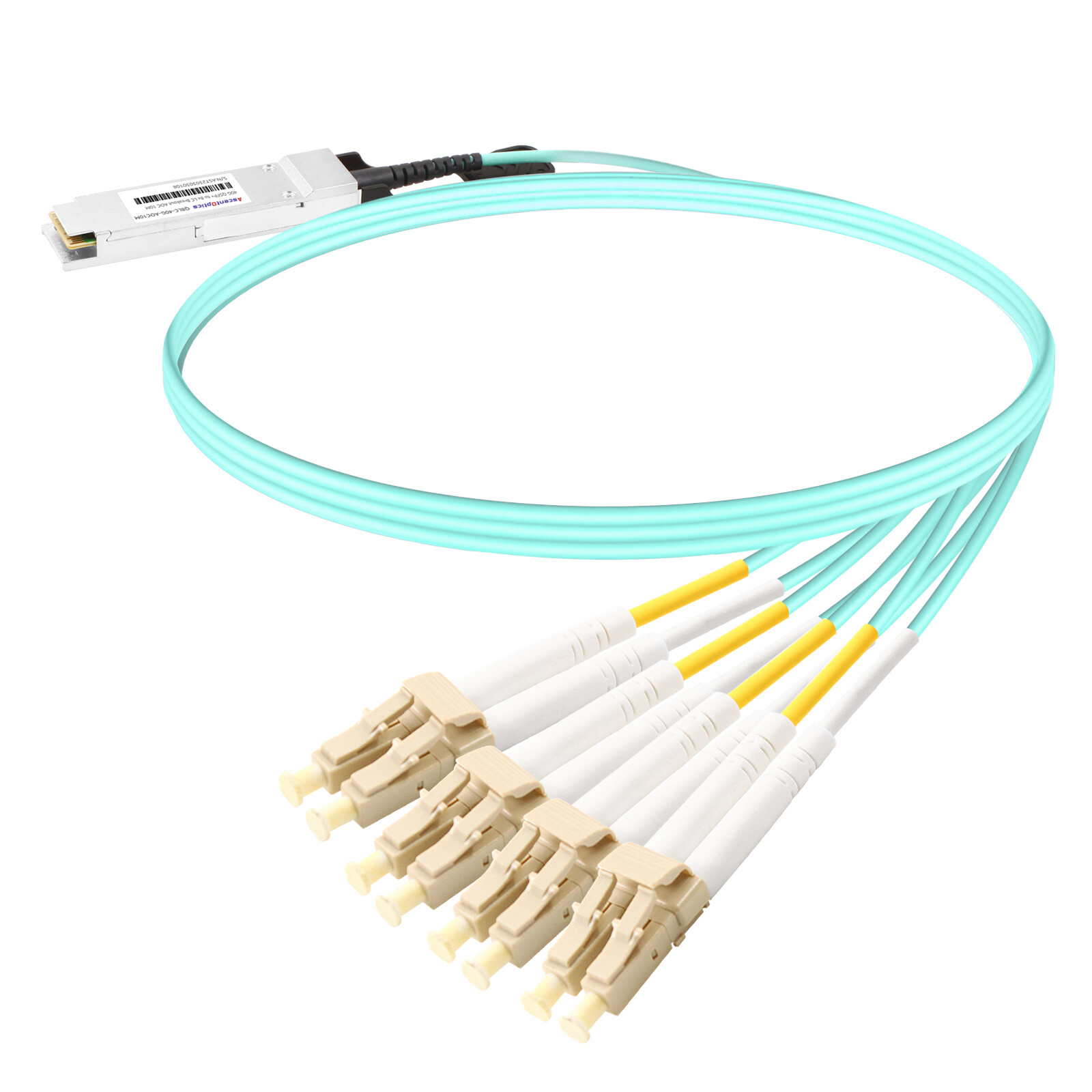 40G QSFP+ to 8x LC Breakout AOC Cable,10 Meters