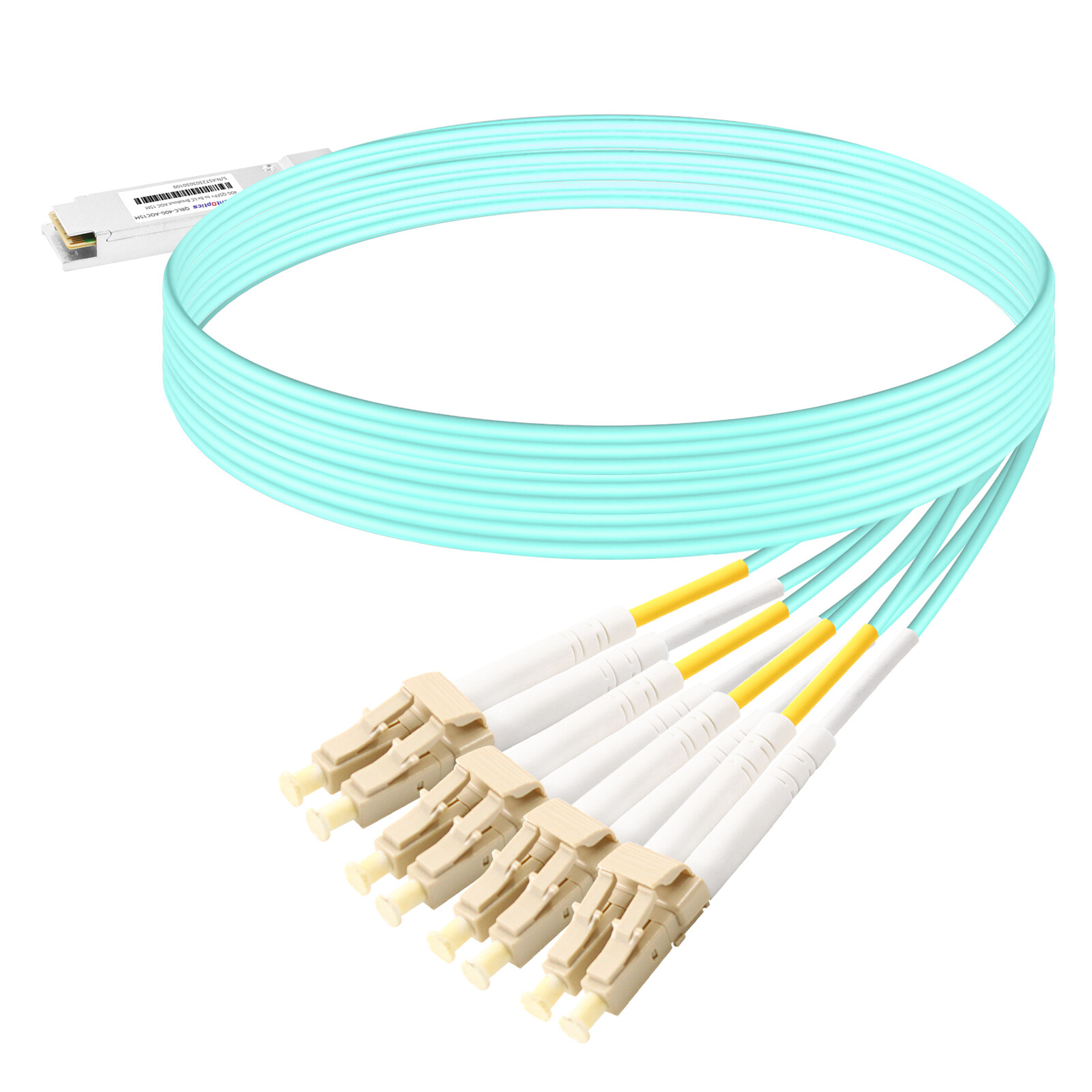 40G QSFP+ to 8x LC Breakout AOC Cable,15 Meters