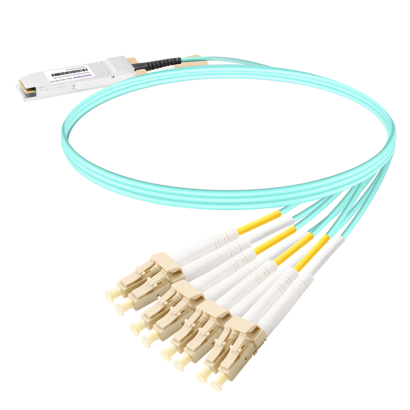 100G QSFP28 to 8x LC Breakout AOC Cable,10 Meters