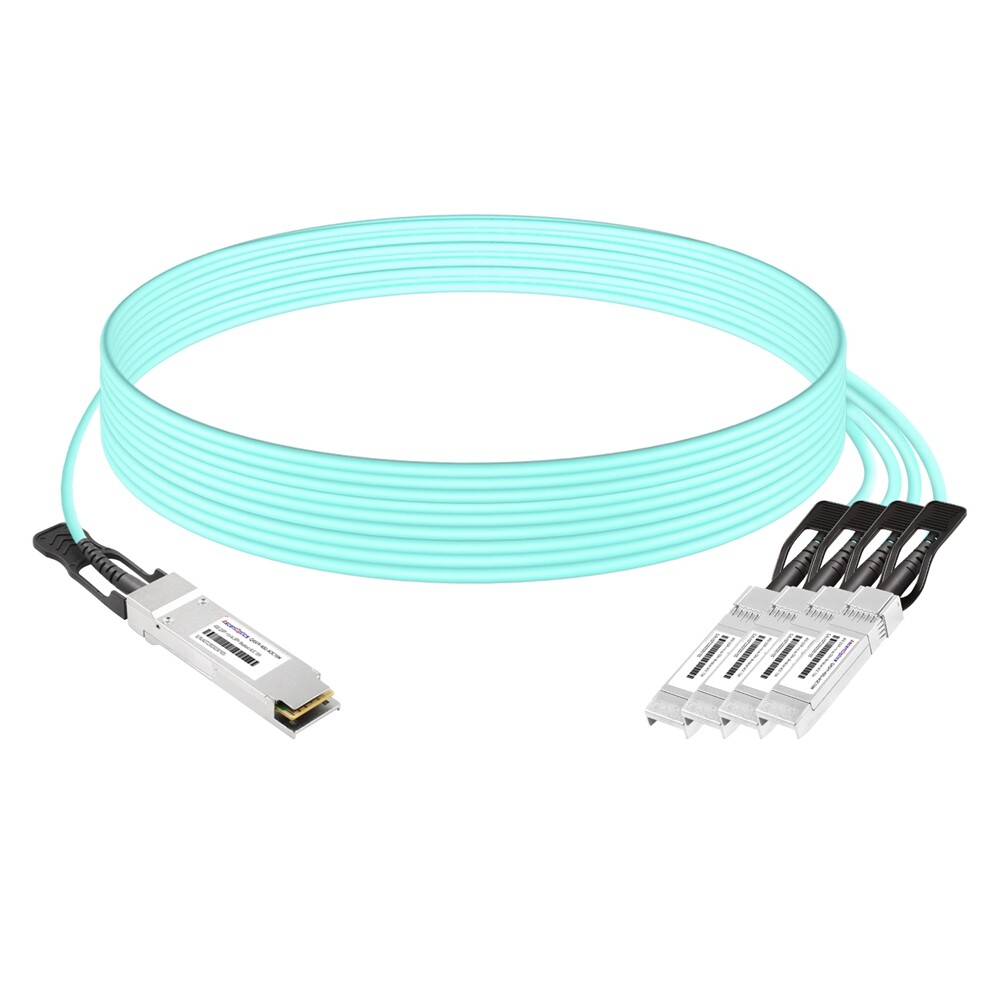 40G QSFP+ to 4x 10G SFP+ Breakout AOC Cable,15 Meters