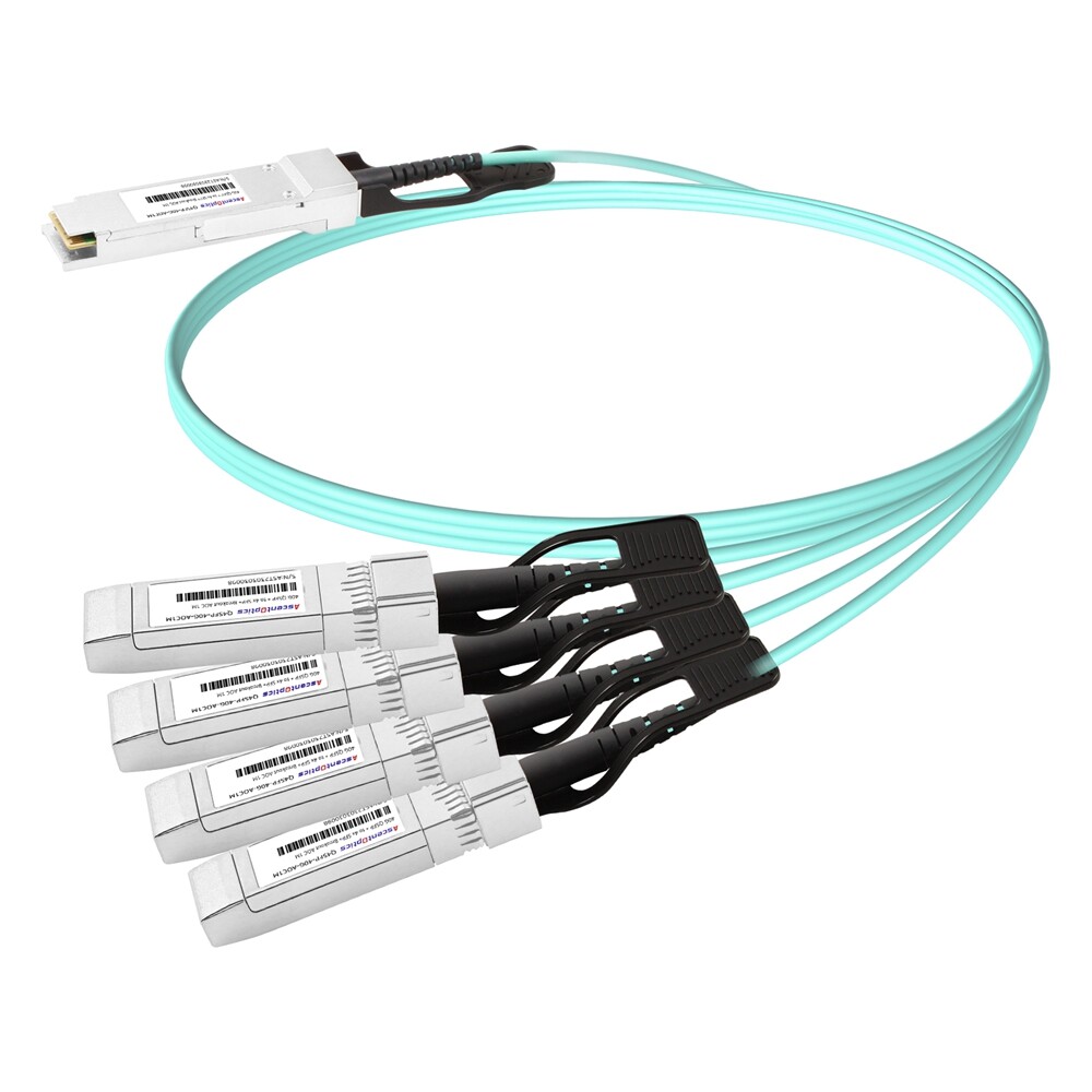 40G QSFP+ to 4x 10G SFP+ Breakout AOC Cable,1 Meter