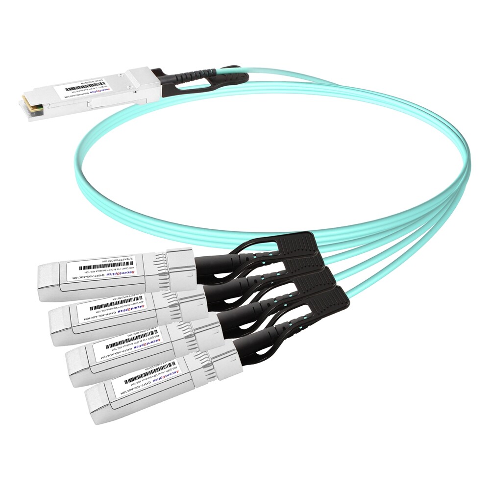 40G QSFP+ to 4x 10G SFP+ Breakout AOC Cable,10 Meters