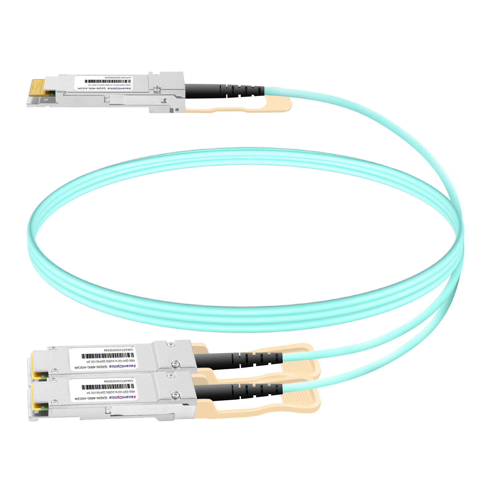 400G QSFP-DD to 2x 200G QSFP56 Breakout AOC Cable,5 Meters