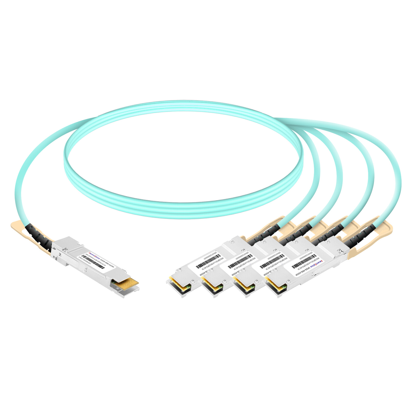 400G QSFP-DD to 4x 100G QSFP56 Breakout AOC Cable,5 Meters