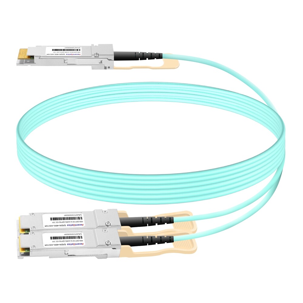 400G QSFP-DD to 2x 200G QSFP56 Breakout AOC Cable,15 Meters