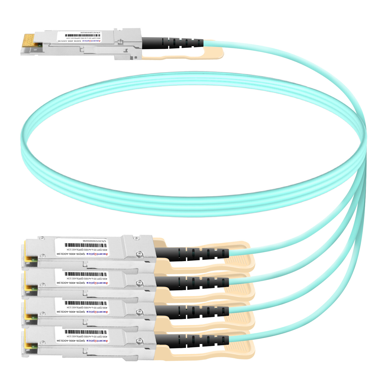 400G QSFP-DD to 4x 100G QSFP56 Breakout AOC Cable,xx Meter
