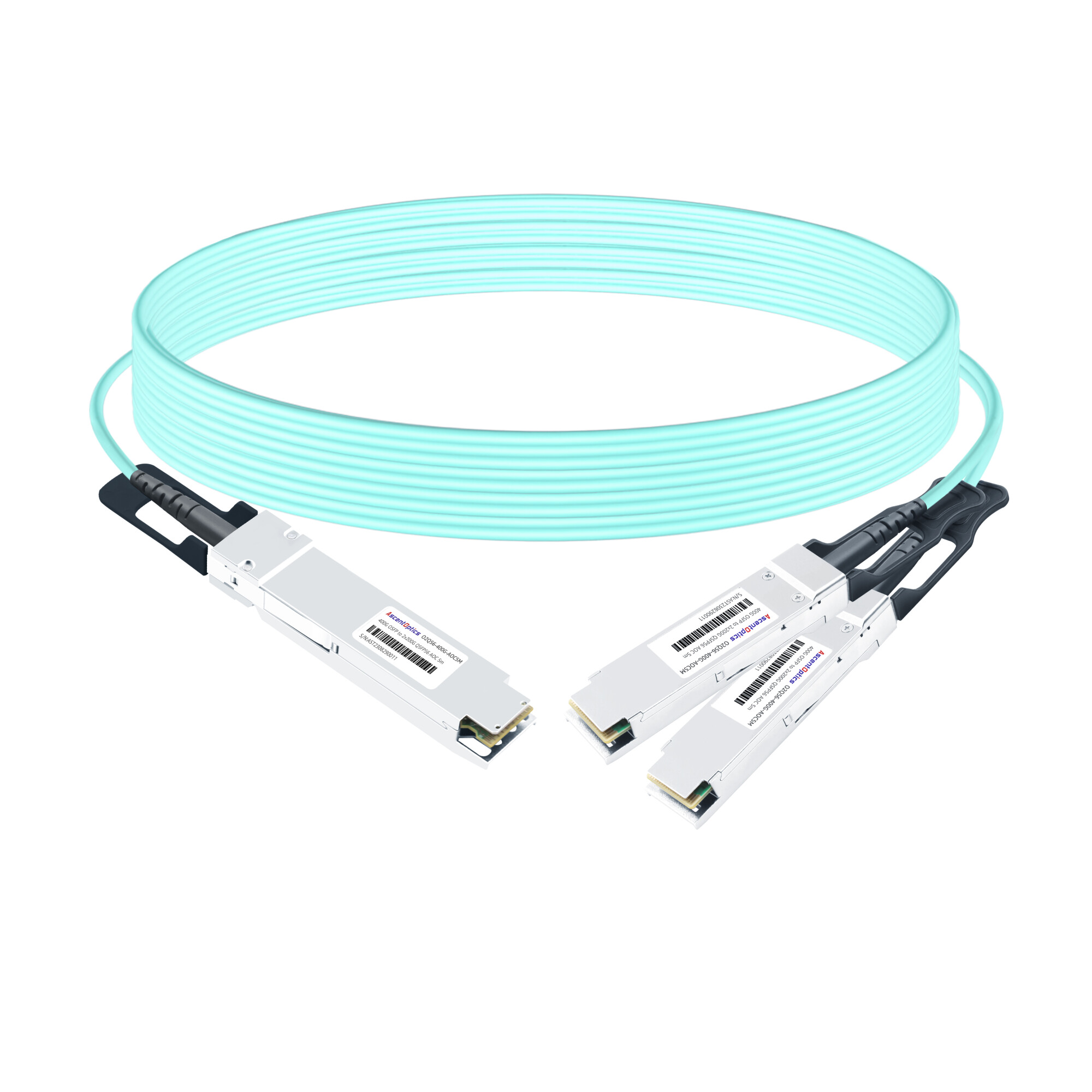 400G OSFP to 2x 200G QSFP56 Breakout Active Optical Cable,5 Meter