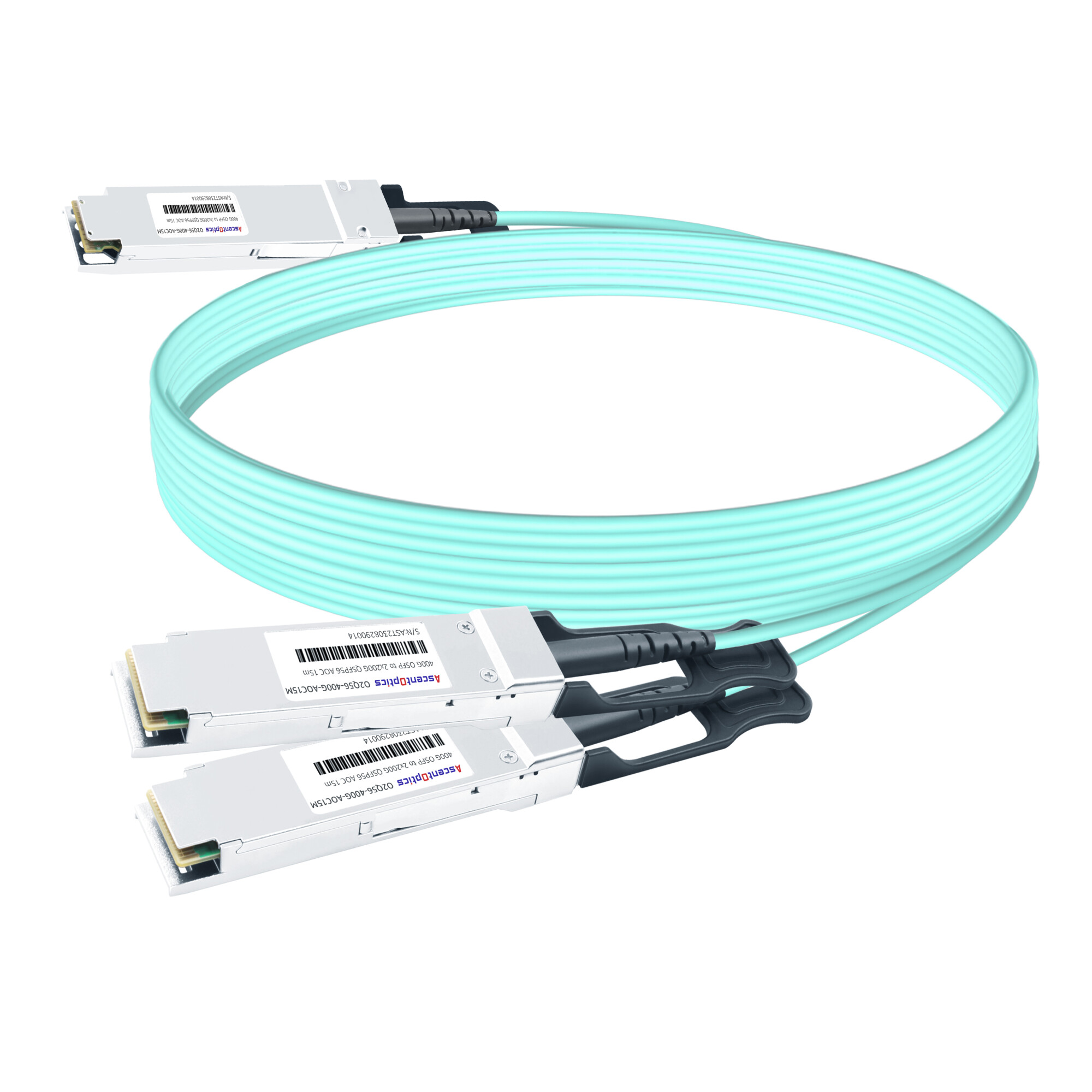 400G OSFP to 2x 200G QSFP56 Breakout Active Optical Cable,15 Meter