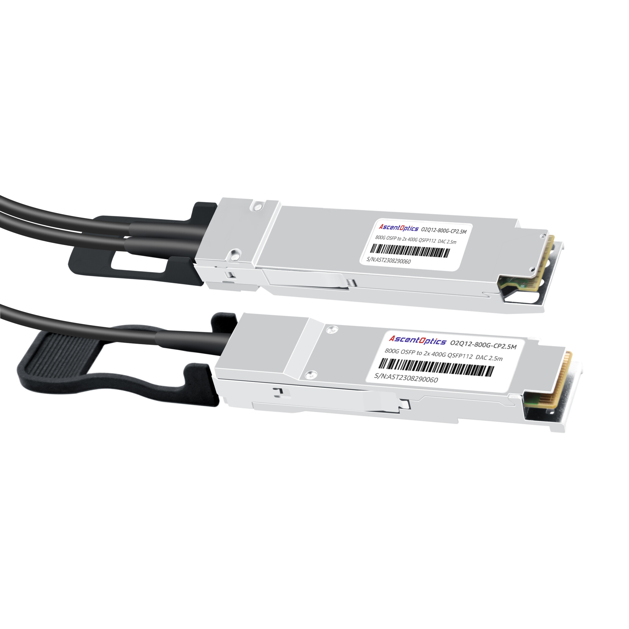 800G OSFP to 2x 400G QSFP112 Copper Breakout Cable,2.5 Meter