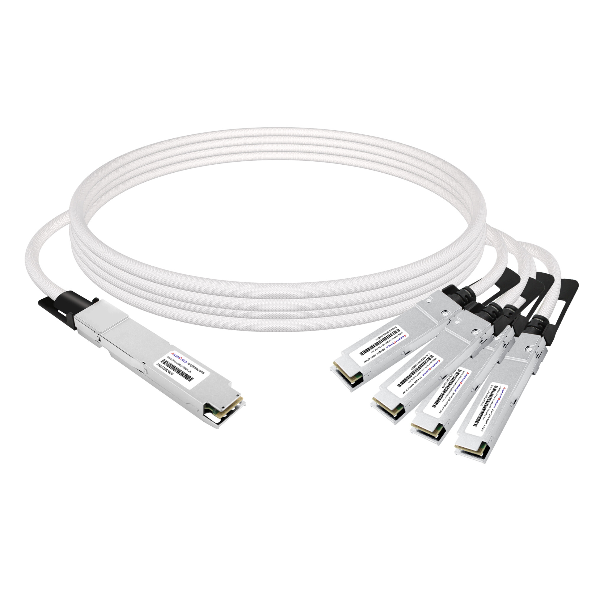 400G OSFP twin port to 4x 100G QSFP56 Copper Breakout Cable,2 Meter