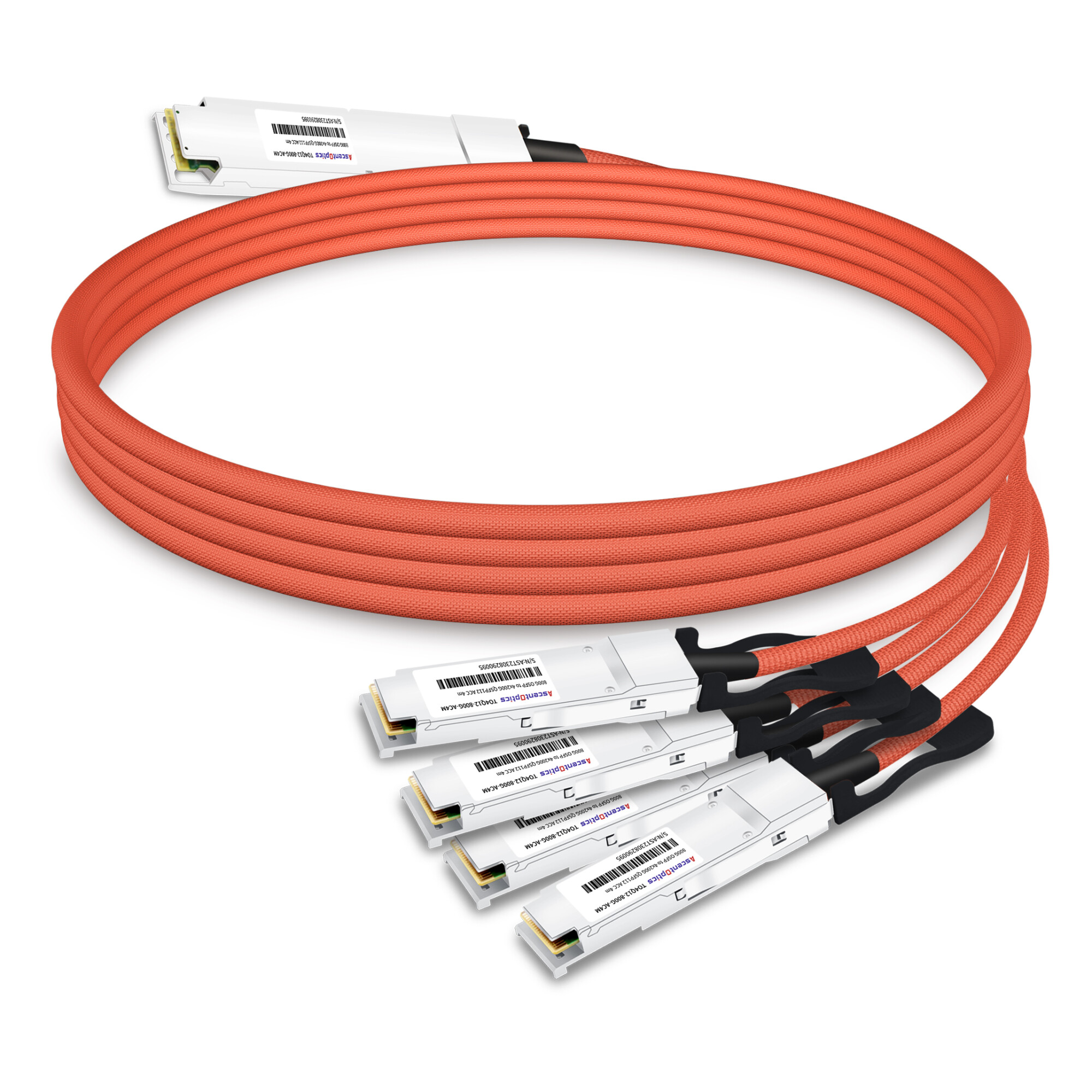 800Gb/s Twin-port OSFP to 4x 200Gb/s QSFP112 Active Copper Splitter Cable,4 Meter